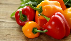Fresh organic peppers